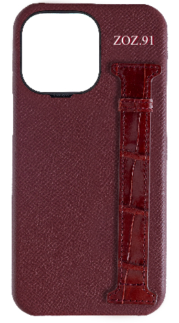 Customized Burgundy Exotic Crocodile Side Strap Case