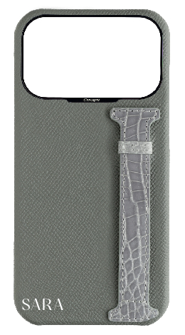 Customized Grey Exotic Crocodile Side Strap Case