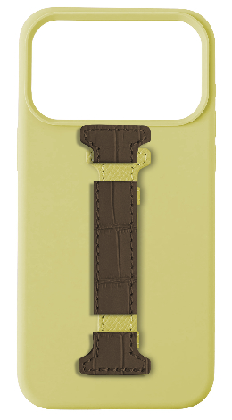 Customized Butter Yellow Silicon Middle Strap Case