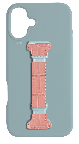 Customized Light Blue Silicon Middle Strap Case