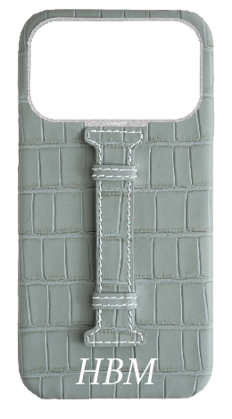 Customized Matte Grey Embossed Crocodile Case