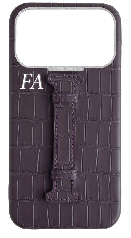 Customized Matte Deep Purple Embossed Crocodile Case