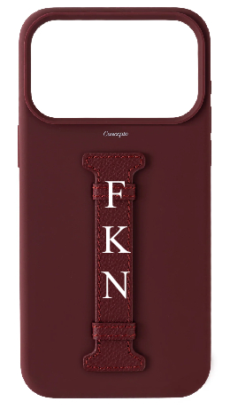 Customized Maroon Silicon Middle Strap Case