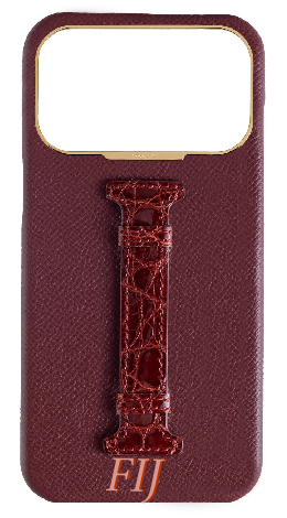 Customized Burgundy Exotic Crocodile Middle Strap Case