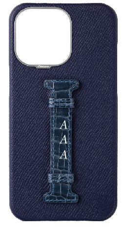 Customized Navy Exotic Crocodile Middle Strap Case
