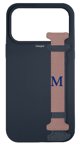 Customized Dark Navy Silicon Side Strap Case
