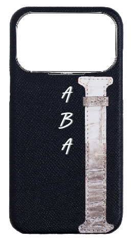 Customized Black Himalayan Exotic Crocodile Side Strap Case