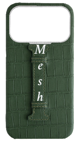 Customized Matte Midnight Green Embossed Crocodile Case