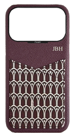 Customized Maroon Monogram Pocket Case