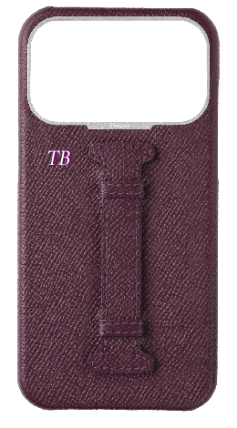 Customized Maroon Epsom Middle Strap Case