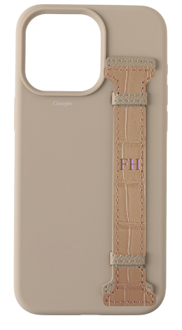 Customized Cream Silicon Side Strap Case