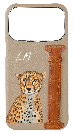 Customized Beige / Tangerine Exotic Crocodile Side Strap Case