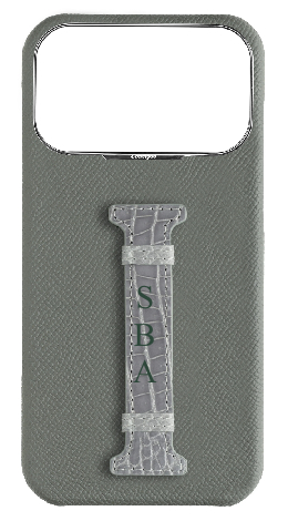 Customized Grey Exotic Crocodile Middle Strap Case