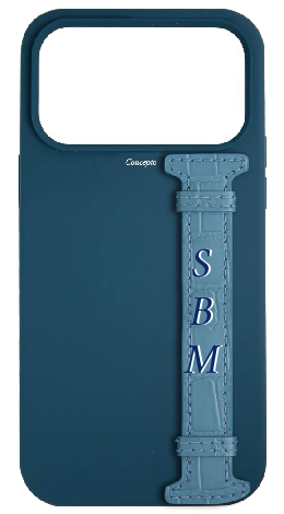 Customized Blue Silicon Side Strap Case
