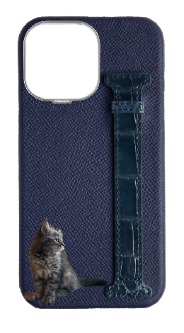 Customized Navy Exotic Crocodile Side Strap Case