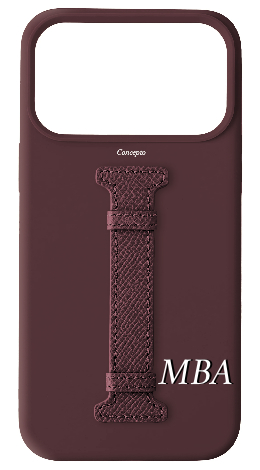 Customized Burgundy Silicon Middle Strap Case