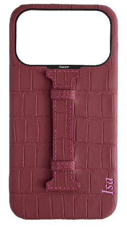Customized Matte Maroon Embossed Crocodile Case