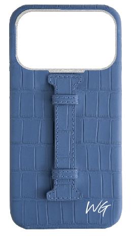 Customized Matte Navy Embossed Crocodile Case
