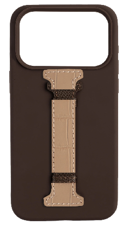 Customized Brown Silicon Middle Strap Case
