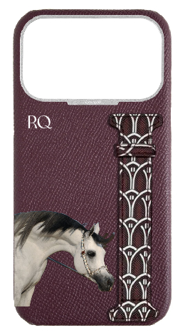 Customized Maroon Monogram Side Strap Case