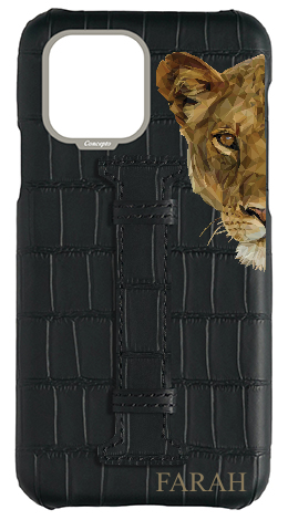 Customized Matte Black Embossed Crocodile Case