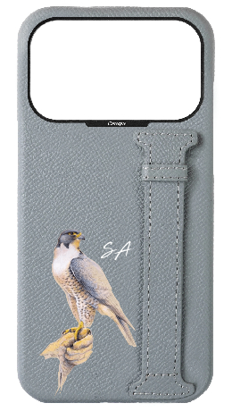 Customized Light Blue Grey Epsom Side Strap Case