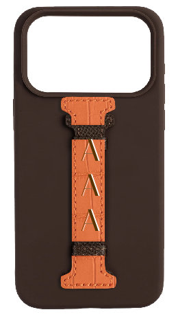Customized Brown Silicon Middle Strap Case
