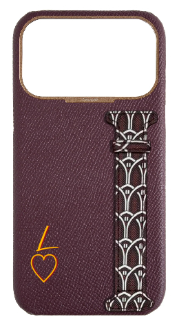 Customized Maroon Monogram Side Strap Case