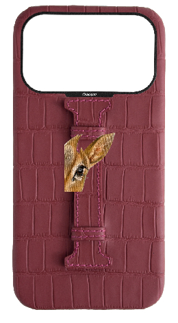 Customized Matte Maroon Embossed Crocodile Case