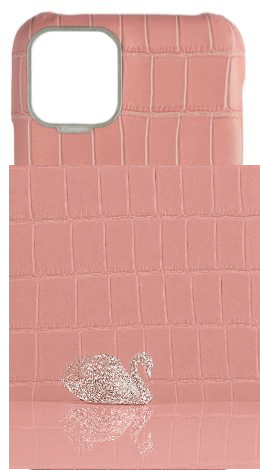 Customized Matte Pink Strapless Embossed Crocodile Case
