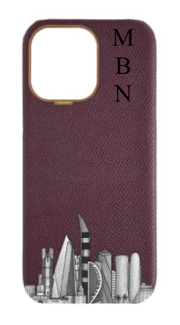 Customized Maroon Strapless Case 
                 Doha Skyline