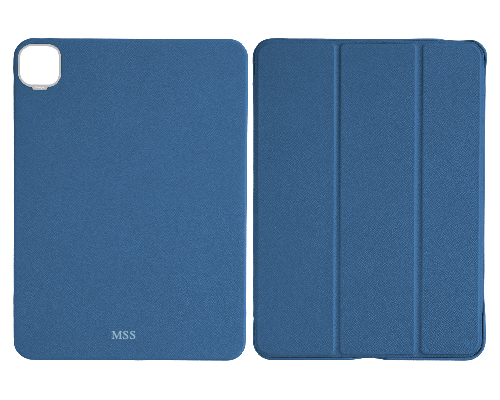 Customized Navy Epsom iPad Case