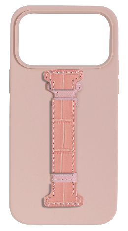 Customized Soft Pink Silicon Middle Strap Case