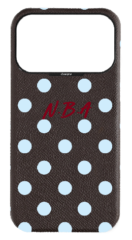 Customized Brown Strapless Epsom Case 
                 Polka Dots