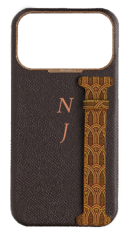 Customized Brown Monogram Side Strap Case