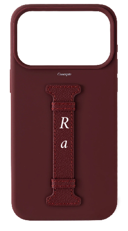 Customized Maroon Silicon Middle Strap Case