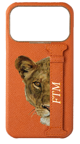 Customized Orange Epsom Side Strap Case