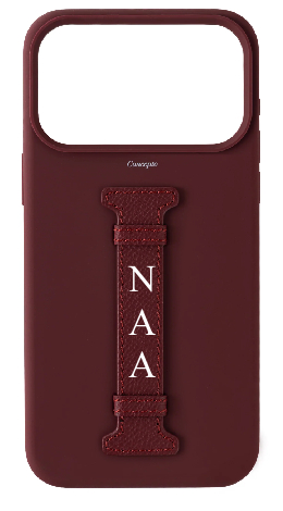 Customized Maroon Silicon Middle Strap Case