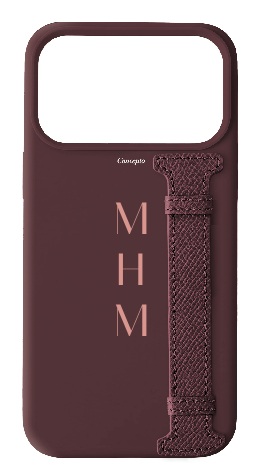 Customized Burgundy Silicon Middle Strap Case
