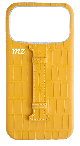 Customized Matte Yellow Embossed Crocodile Case
