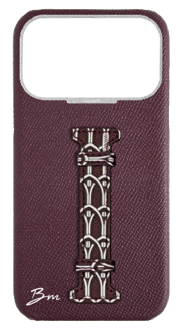 Customized Maroon Monogram Middle Strap Case