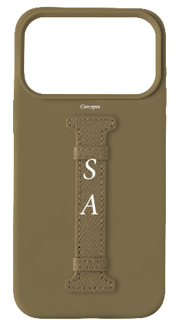 Customized Taupe Silicon Middle Strap Case