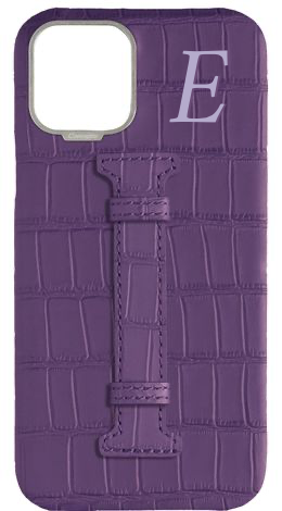 Customized Matte Purple Embossed Crocodile Case