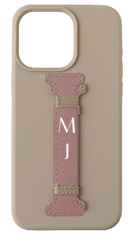 Customized Cream Silicon Middle Strap Case