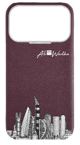Customized Maroon Strapless Case 
                 Doha Skyline