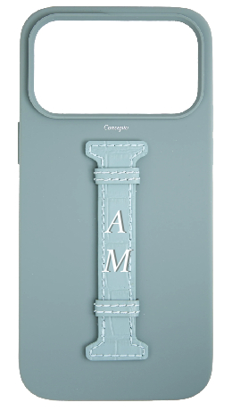 Customized Light Blue Silicon Middle Strap Case
