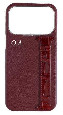 Customized Burgundy Exotic Crocodile Side Strap Case