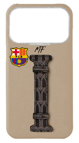 Customized Cream Monogram Middle Strap Case