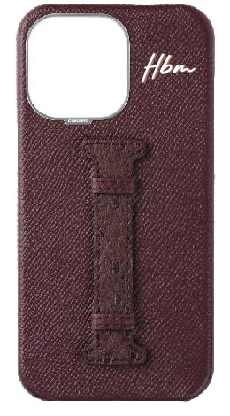 Customized Maroon Exotic Ostrich Middle Strap Case