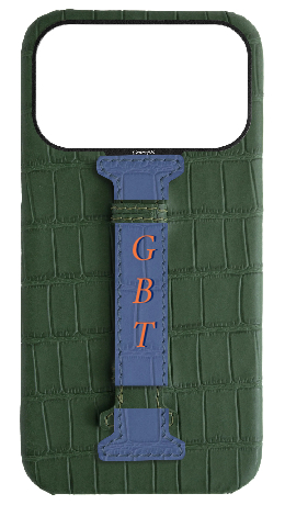 Customized Matte Midnight Green Embossed Crocodile Case
